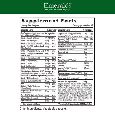 Emerald Labs Women'S 45+ 1-Daily Multi - Multivitamin with Coq10, B Vitamins, L-Glutathione to Support Healthy Heart, Strong Bones, Balanced Hormones - 60 Vegetable Capsules