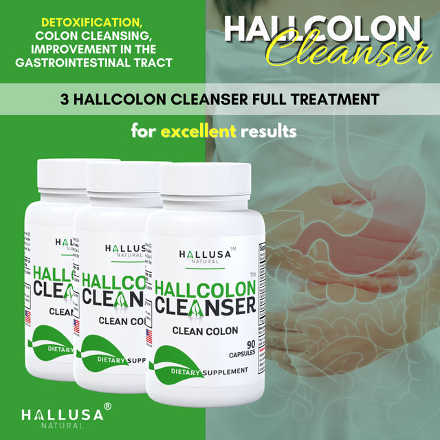 HALLCOLON - Digestive Health & Colon Cleanser - Detox Support - 90 Caps