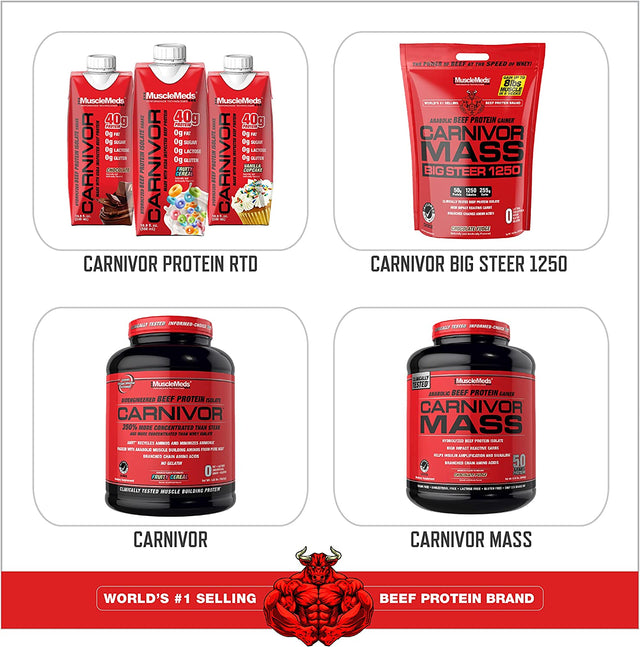 Musclemeds Carnivor Shred Fat Burning Hydrolized Beef Protein Isolate, 0 Lactose, 0 Sugar, 0 Fat, Vanilla Caramel, 2 Pound, 28 Servings