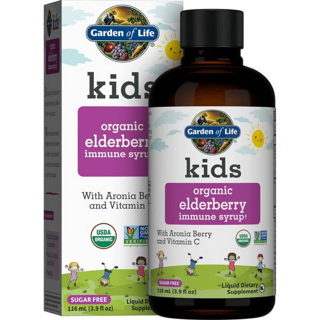 Garden of Life - Kids Organic Elderberry Immune Syrup Sugar Free - 3.9 Fl. Oz.