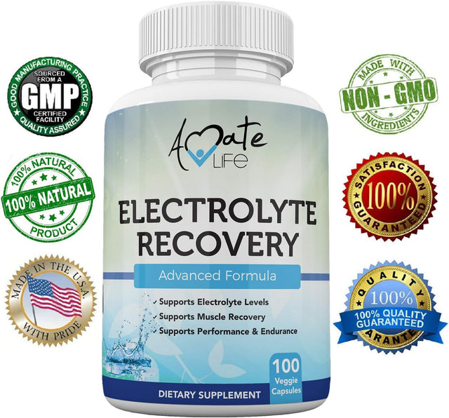 Electrolyte Capsules Infused with Vitamin D3, Magnesium, Potassium and Calcium Supplement Supports Muscle Recovery, Performance & Endurance - 100 Vegetable Capsules | Made in USA