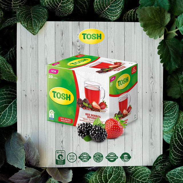 Tosh Herbal Tea Red Berries, 0.84 Oz, 20 Ct, Pack of 3