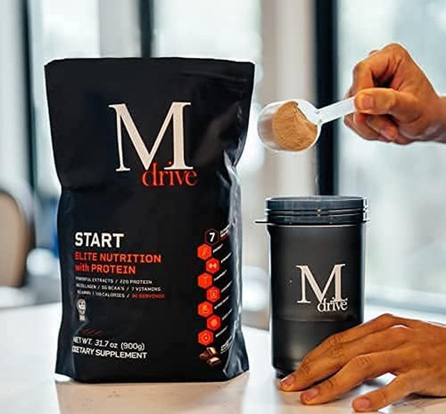 Mdrive Boost & Burn for Men Start Everyday Nutrition & Protein Powder - Natural Energy, Strength, Stress Relief, Lean Muscle, Digestion, Immune Health, Nitric Oxide and Recovery