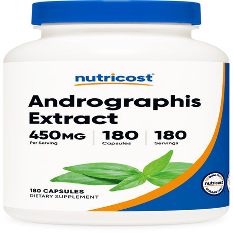 Nutricost Andrographis Extract 450Mg, 180 Vegetarian Capsules - Non-Gmo & Gluten Free Supplement