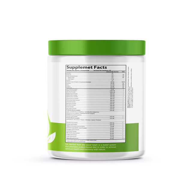 Ital Vitals Super Greens - Proprietary Superfood Blend - over 20 Most Effective Superfoods Organic Vegan - Probiotics and Enzymes- Improves Gut Health - Weight Control - 30-Day Supply - (Cinnamon).