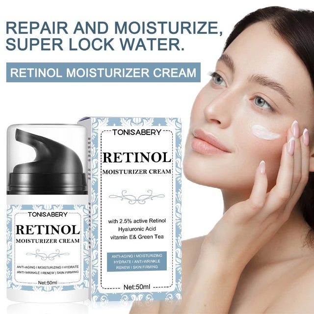 Premium Retinol Cream, Anti-Aging Moisturizer Cream 2.5% for Face and Eye Care, Anti-Wrinkle Essence with Hyaluronic Acid