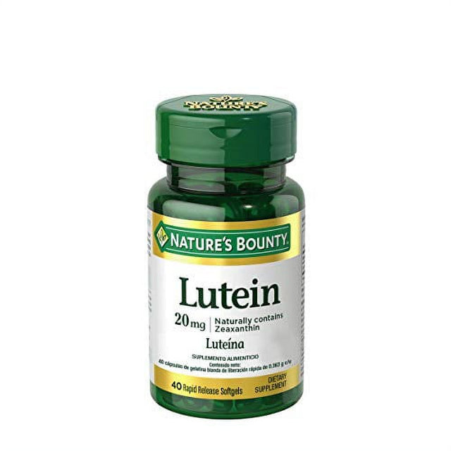 Nature'S Bounty Lutein Pills, Eye Health Supplements and Vitamins, Support Vision Health, 20 Mg, 40 Softgels