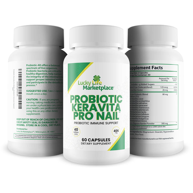 Probiotic Keravita Pro Nail - Probiotic Immune Support to Help Support the Body to Naturally Defend against Fungus - Promote Clear Nails - Support Healthy Gut Microbiome to Aid Immune Response