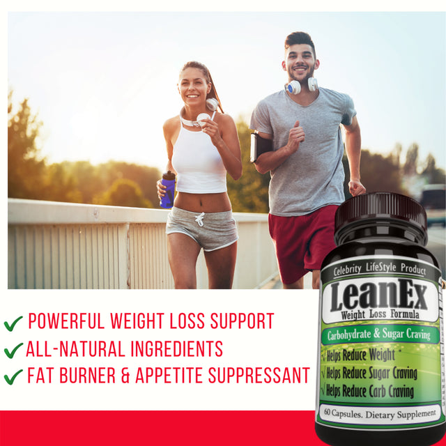 Lean Ex- Nighttime Fat Burner | Weight Loss | Metabolism Support, and Appetite Suppressant | Diet Tablets for Men and Women - 60 Tablets by Celebrity Lifestyle