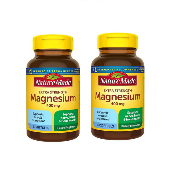 Nature Made Extra Strenght Magnesium 400 Mg - 150 Liquid Softgels - 2 Pack