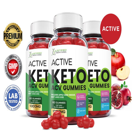 (3 Pack) Active Keto ACV Gummies 1000MG Dietary Supplement 180 Gummys