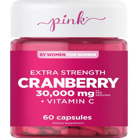 Pink Cranberry Pills for Women, 60 Capsules, plus Vitamin C, 60 Capsules