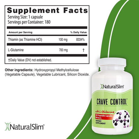 Naturalslim Crave Control - Appetite Suppressant Pills - Sugar Craving Suppressant, 180 Capsules