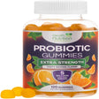 Daily Probiotic Gummy for Women & Men'S Digestive Health, Extra Strength 5 Billion CFU, Acidophilus Probiotics Supplement Vaginal & Urinary Health Support, Vegan, Non-Gmo, Orange Flavor - 120 Gummies