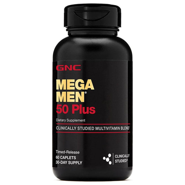 GNC Mega Men 50 plus Multivitamin | Antioxidants | Heart Health | Prostate and Circulatory Support | 60 Count