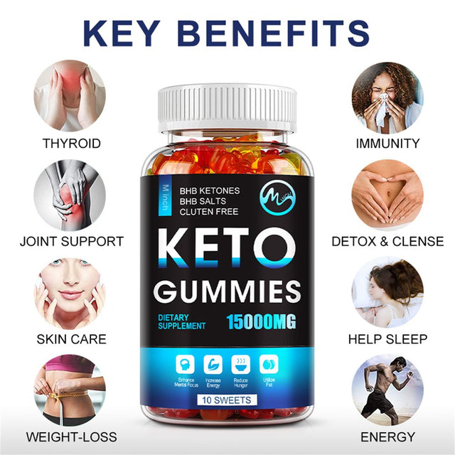 Minch Keto Slimming Gummies 15000Mg for Men & Women, Weight Loss Ketogenic Diet Supplement 60 Gummies