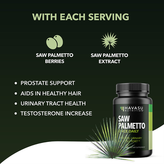 Havasu Saw Palmetto for Men | Hair Growth Prostate Supplement, 200 Ct