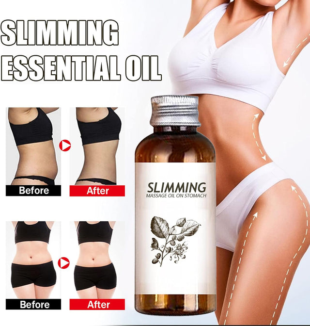 Natural Herbal Slimming Massage Oil, Cellulite Heating Spray,Slimming Essential Oil Body for Tummy, Abdomen, Belly and Waist , for Men and Women (2Pcs)