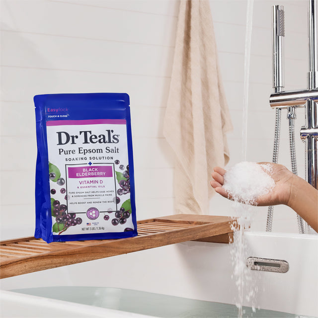 Dr Teal'S Pure Epsom Salt Soak, Black Elderberry with Vitamin D, 3 Lbs