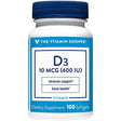 The Vitamin Shoppe Vitamin D3 400IU Softgel, Supports Bone & Immune Health, Aids in Cellular Growth & Calcium Absorption, Gluten Free & Once Daily Formula (100 Softgels)