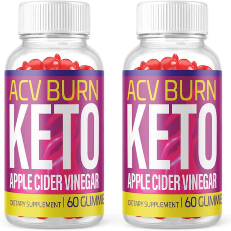 (2 Pack) ACV Burn Keto Gummies - Supplement for Weight Loss - Energy & Focus Boosting Dietary Supplements for Weight Management & Metabolism - Fat Burn - 120 Gummies