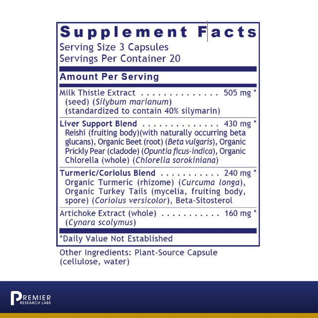 Premier Research Labs Hepatoven - Supports Detoxification & Liver Health - Features Reishi, Organic Prickly Pear, Chlorella, Turmeric, Turkey Tails & Artichoke Extract - 60 Plant-Source Capsules