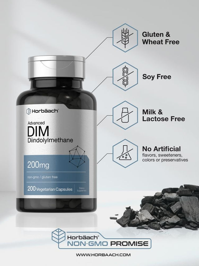 DIM Supplement | 200Mg | 200 Vegetarian Capsules | by Horbaach