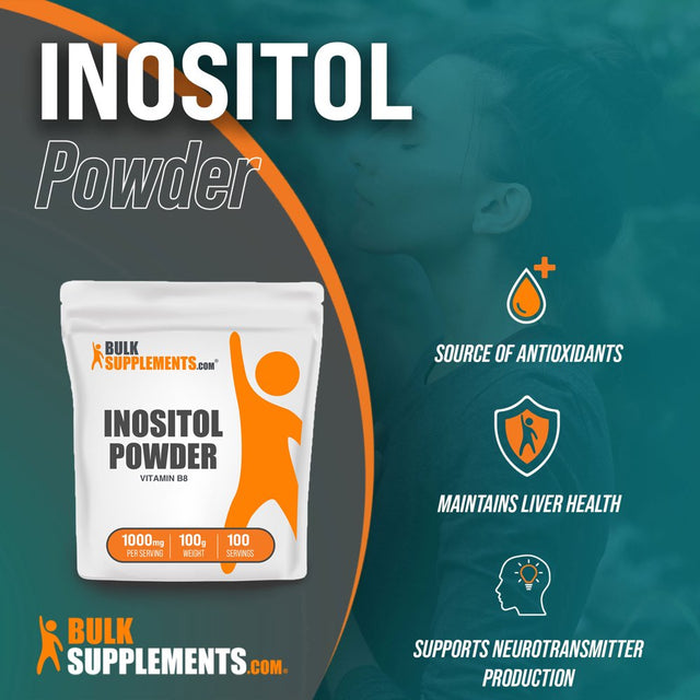 Bulksupplements.Com Inositol Powder, 1000Mg - Vitamin B8 Supplement for Brain, Heart, & Lung Support (100G - 100 Servings)