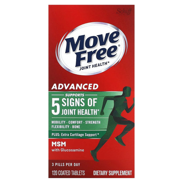 Schiff, Move Free Joint Health, Advanced plus MSM with Glucosamine, 120 Coated Tablets