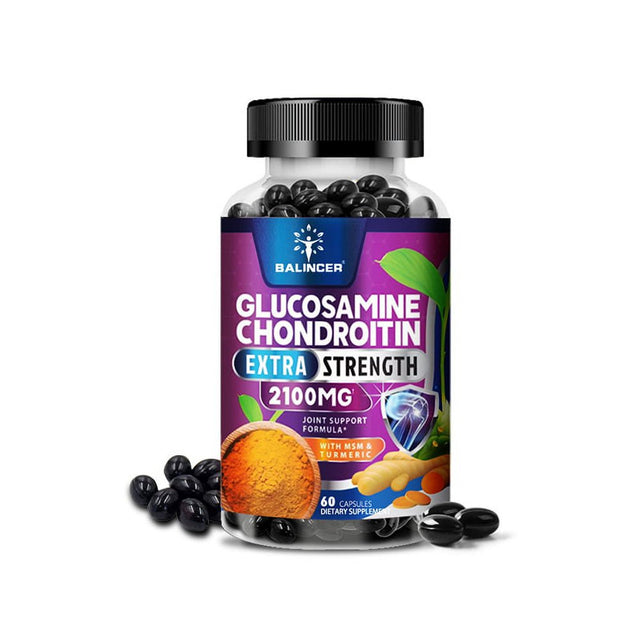 BALINCER Glucosamine Chondroitin MSM, Triple Strength 2100Mg Joint Supplement with Turmeric Non-Gmo