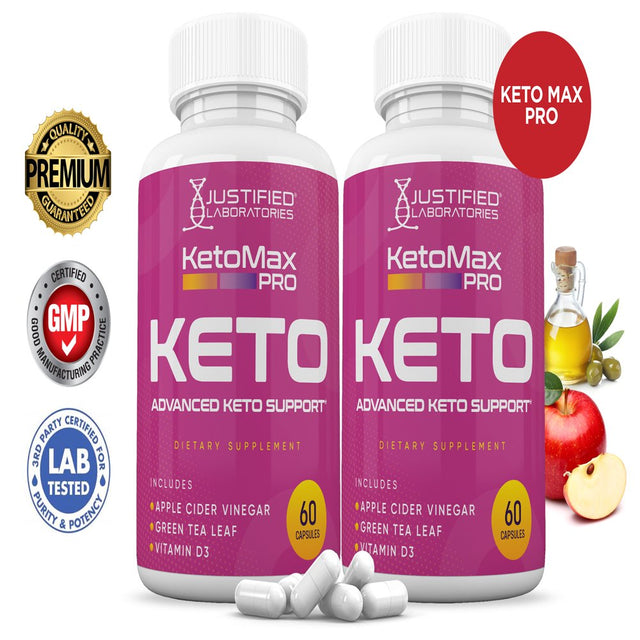 (2 Pack) Keto Max Pro ACV Pills 1275Mg Alternative to Gummies Dietary Supplement 120 Capsules