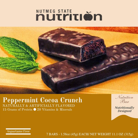 Peppermint Cocoa Crunch Bar 15 Grams of Protein 17 Vitamins and Minerals