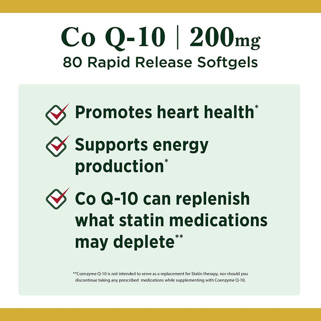 Nature'S Bounty Co Q-12 200Mg Supports Cardiovascular Health, 80 Ct, 3 Pack