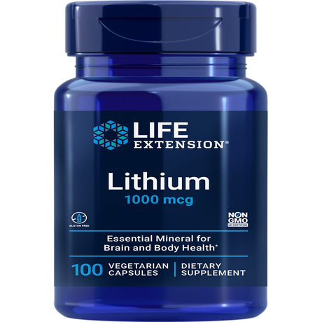 Life Extension Lithium, 1000 Mcg – Lithium Orotate – Helps Maintain Cognitive Function & Memory – Low-Dose Formula – Non-Gmo, Gluten-Free, Vegetarian – 100 Capsules