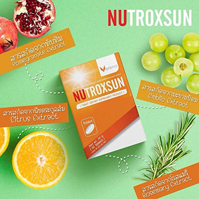 Nutroxsun Tablet, Strong Skin, Even When Exposed to Pollution or Sunlight (1 Box Contains 10 Tablets)