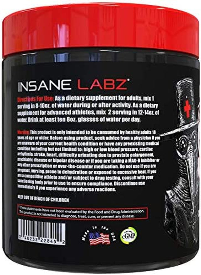 Insane Labz the Surgeon BCAA Recovery Powder - Branched Chain Amino Acid Post Workout Drink for Muscle Recovery - 30 Srvgs, Fruit Punch