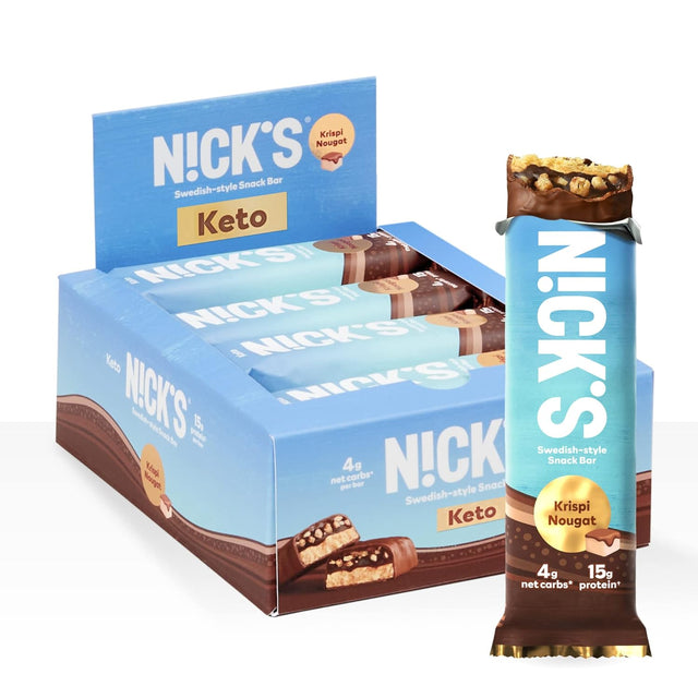 Nick'S Sampler Pack Swedish Style Protein Bars, Keto Friendly Snack Bars, No Added Sugar, 5G Collagen, Low Carb Protein Bar, Low Sugar Meal Replacement Bar, Keto Snacks, 36-Count