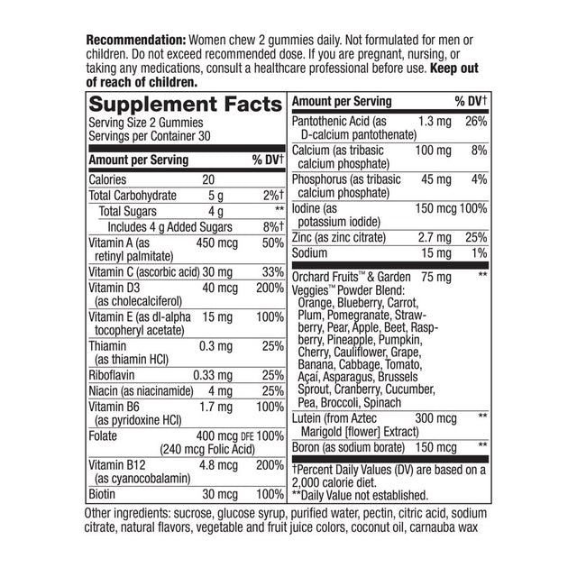 Nature'S Way Alive! Women'S 50+ Gummy Multivitamin, B-Vitamins, Mixed Berry Flavored, 60 Count