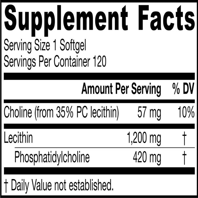 Jarrow Formulas Mega PC-35 Lecithin, Supports Brain and Liver Function*, 120 Softgels