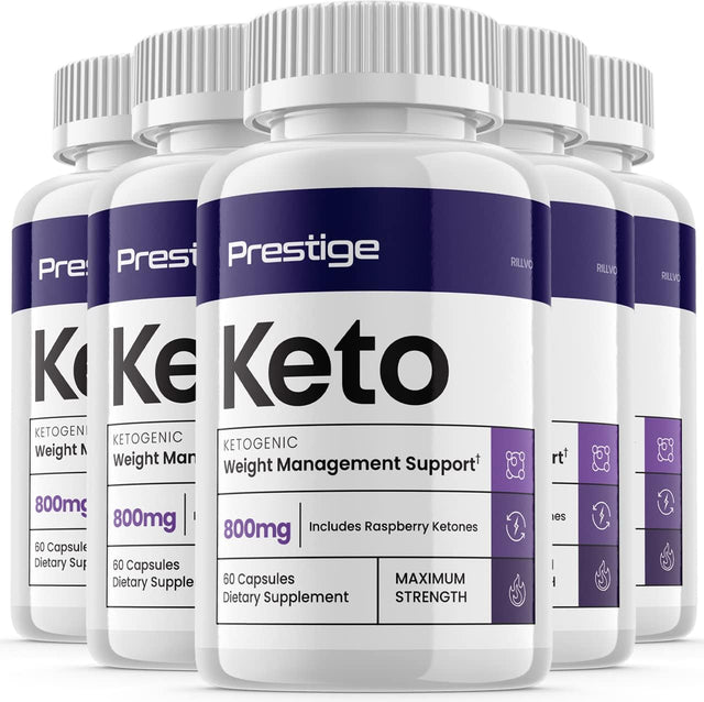 (5 Pack) Prestige Keto 800 Mg Weight Loss Support Advanced Ketogenic Formula (300 Capsules)