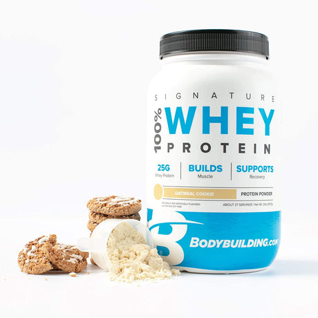 Bodybuilding Signature 100% Whey Protein Powder | 25G of Protein per Serving (Oatmeal Cookie, 2 Lbs)