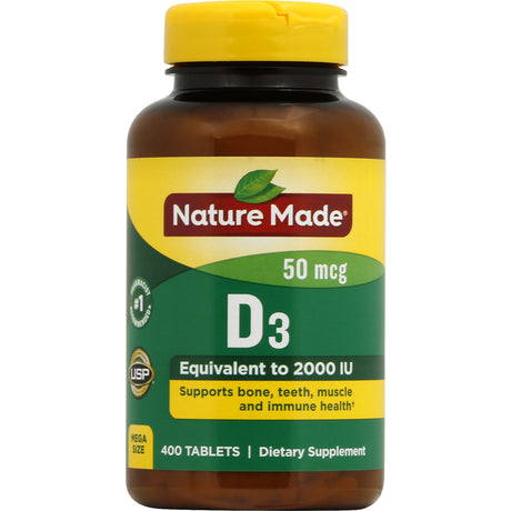 Nature Made Vitamin D3 2000 IU (50 Mcg) Tablets, 400 Count Mega Size