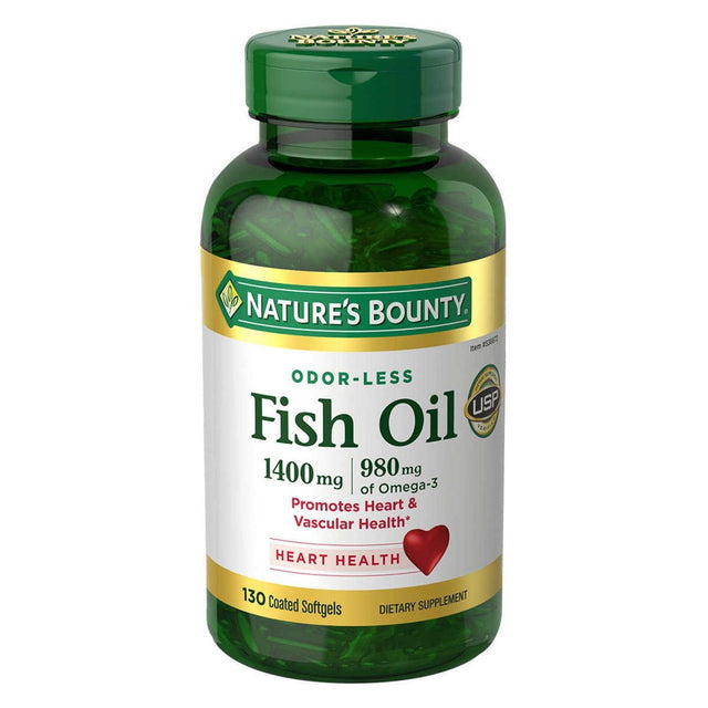 Nature'S Bounty Fish Oil Omega-3 Softgels, 1400 Mg, 130 Ct