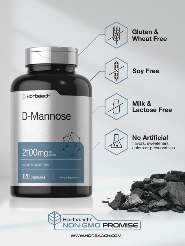 D Mannose Capsules | 2100 Mg | 120 Count | by Horbaach