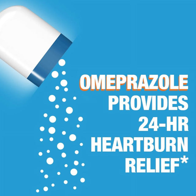 Zegerid OTC 24-Hour Heartburn Relief, Omeprazole 20Mg + Sodium Bicarbonate, 14 Capsules