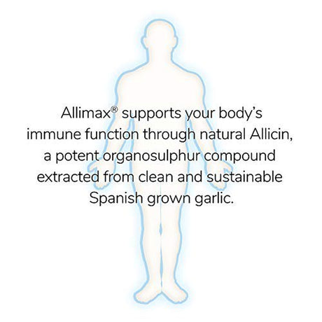 Allimax 180Mg 180 Capsules. Supports Your Body?S Immune Function through Natural Allicin, a Potent Organosulphur Compound Extracted from Clean and Sustainable Spanish Grown Garlic.