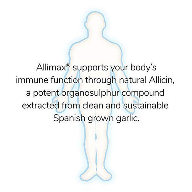 Allimax 180Mg 180 Capsules. Supports Your Body?S Immune Function through Natural Allicin, a Potent Organosulphur Compound Extracted from Clean and Sustainable Spanish Grown Garlic.