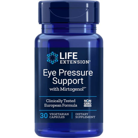 Life Extension Eye Pressure Support with Mirtogenol - Eye Health Supplement for Healthy Eye Pressure - with French Maritime Pine Bark – Gluten-Free, Vegetarian, Non-Gmo - 30 Capsules