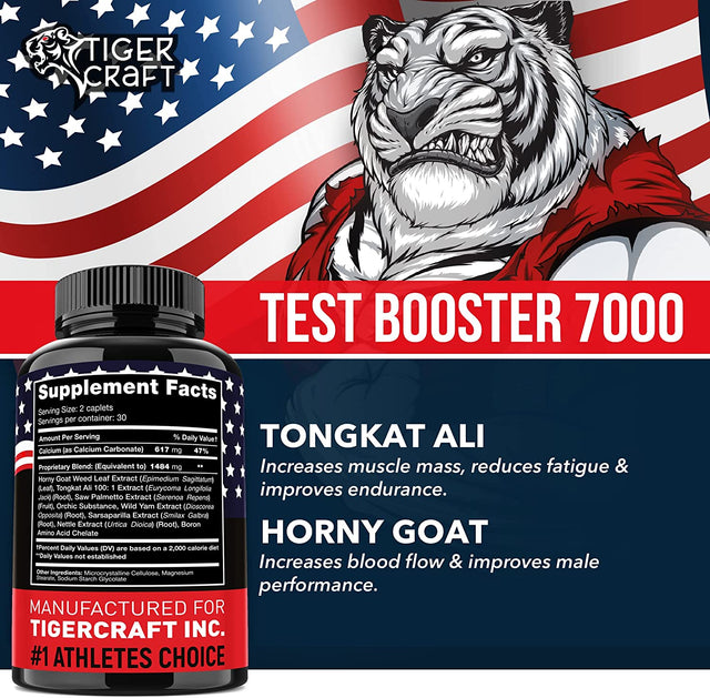 Vitamins for Men - Made in USA - with Horny Goat Weed, Tongkat Ali & Saw Palmetto - 60 Caplets