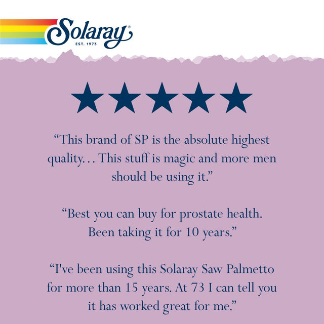 Solaray Guaranteed Potency Saw Palmetto Berry Extract, Softgel (Btl-Plastic) 160Mg 30Ct